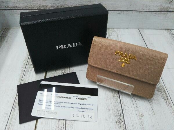 送料無料あり 美品 プラダ PRADA サフィアーノ メタル IBISCO カードケース 箱付 ギャランティあり YS-399