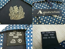 Aquascutum LONDON アクアスキュータイム メンズ ネクタイ ブルー 絹100%_画像5