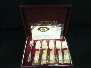 [LUCKY WOOD silver finish spoon 6 pcs set ] in the case Cross attaching 