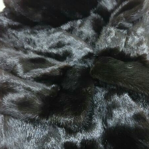SAGA MINK 毛皮コート Suberd Quality ファーコート レディース ブラック ランチミンク サイズ13 冬物 防寒 リアルファーの画像5