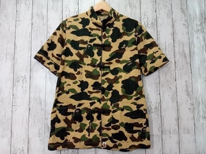 A BATHING APE アベイシングエイプ BAPE 1ST CAMO CHINA チャイナシャツ 半袖シャツ カモ柄 M 店舗受取可