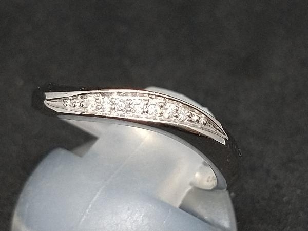 仕上済み K18WG ダイヤモンド デザインリング ウェーブ 波 2.4g 8号 18K 18金 ホワイトゴールド 指輪 店舗受取可