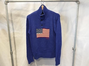 RALPH LAUREN 星条旗ニット ブルー XL ラルフローレン 店舗受取可