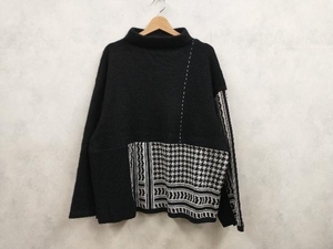 【値下げ】PERVERSEYEONTHEWORLD/P.E.O.T.W AG/ニット/K-025-009/MOCK NECK KNIT/ブラック/1/アフガニスタン柄