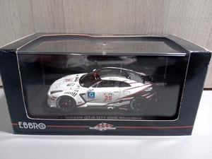 現状品【A-34】 EBBRO 1/43 ニッサン GT-R GT1 2009 シルバーストーン (ホワイト)