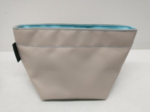 Herve Chapelier nylon boat type pouch pouch case M size nylon lady's beige × light blue France made 