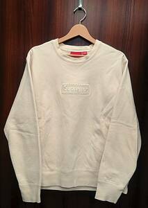 Supreme / シュプリーム スウェット Box Logo Crewneck Natural オフホワイト サイズS 【袖周り汚れあり、全体的に毛羽立ち、使用感あり】