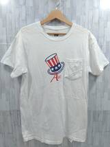 AiE エーアイイー PRINTED POCKET TEE YANKEE 半袖Tシャツ プリントTシャツ USA製 コットン100% メンズ サイズ M ホワイト 店舗受取可_画像1