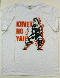 鬼滅の刃 竈門炭治朗 半袖 Tシャツ キャラクターTシャツ XL メンズ 白 ホワイト アニメ 映画 無限列車 ジャンプ コミック