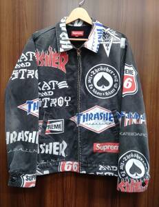 【お値下げしました!】 Supreme × Thrasher シュプリーム スラッシャー 15SS Work Jacket ワークジャケット サイズM ブラック