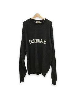 ESSENTIALS FEAR OF GOD エッセンシャルズ フィアオブゴッド CREW NECK LOGO KNIT ニット サイズXL チャコールグレー 店舗受取可