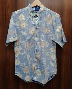 reyn spooner reyn spooner с биркой рубашка с коротким рукавом гавайская рубашка цветочный принт голубой × желтый размер M