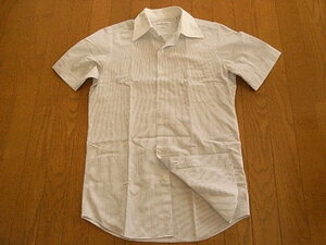 ユナイテッドアローズ　グリーンレーベル　半袖ドレスシャツ　ワイシャツ　ホワイト　ストライプ　サイズM