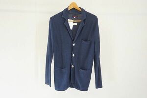 [ prompt decision ]BLUEBLUEb lube Roo HRM men's cotton knitted jacket silver button navy size :1/S[768786]