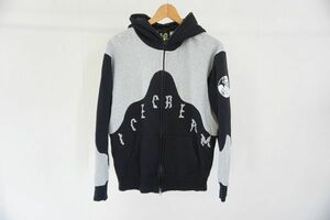 【即決】icecream BILLIONAIRE BOYS CLUB アイスクリーム ビリオネアボーイズクラブ メンズ ジップパーカー 黒/グレー サイズ:M 【767321】