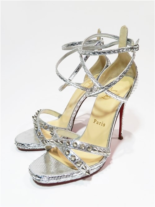 60085 Christian Louboutin / クリスチャンルブタン パイソン スタッズ パンプス