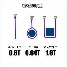 ベルトスリング 幅25mm×5m [1本] ストレート吊 耐荷重0.8t 両端アイ型 スリングベルト/13_画像7