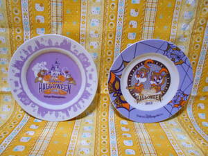 ! Disney beautiful goods chip & Dale ceramics made Halloween plate Tokyo Disney Land 2011& Tokyo Disney si-2013