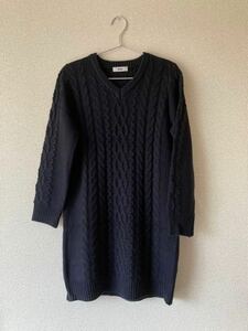  Rodeo Crowns V neck cable knitted One-piece Rodeo Crowns RCWB long height knitted dark blue navy S