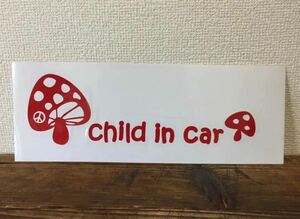 ＊child in car カッティング ステッカー＊きのこ peace 幸運