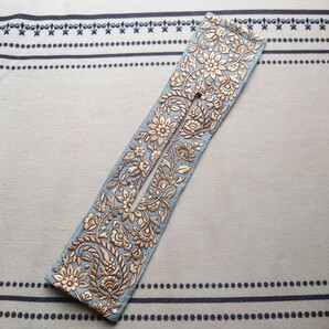 (両面)デフトバン　ライトブルー　インド刺繍リボン