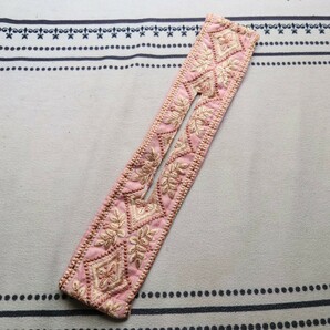 (両面)デフトバン　ダイヤピンク　インド刺繍リボン