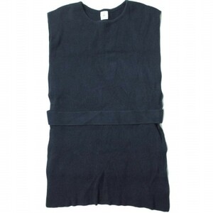 6 ROKU BEAUTY＆YOUTH ロク ビューティーアンドユース AZE KNIT VEST 畦編みニットベスト 8618-199-0029 Free ネイビー セーター g7277