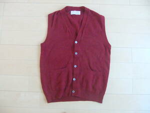 PURE CASHMERE MADE IN SCOTLAND MC GEORGE VEST DARK RED スコットランド製 カシミア カシミヤ ベスト ヴェスト