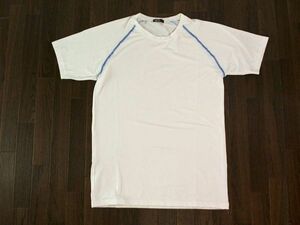 ●デオ★DEO.★ストレッチ ラグラン半袖Tシャツ 白 ホワイト L トレーニングＴシャツ