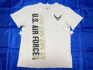 中古美品　 made in USA NIKE/ US AIR FORCE THE AIRMAN'S CREED コットンTシャツ　Lサイズ　ベージュ