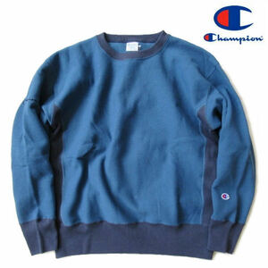 チャンピオン/Champion【リバースウィーブクルーネックスウェット トレーナー】2色切替 2トーン C3-W014 ウィンザーブルー Mサイズ