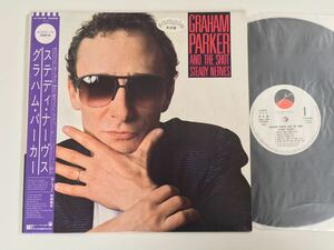 【白ラベル見本盤】Graham Parker And The Shot / Steady Nerves 帯付LP ワーナーパイオニア P-13108 パブロッカー85年リリースアルバム