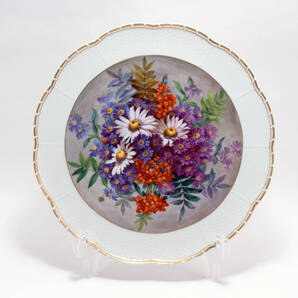マイセン 金彩 「夏の花束」フラワーブーケ アルトツィアレリーフ 絵皿 大皿 プレート 直径 34.5センチ