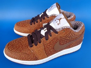 11593■新品 デッド タグ付 09年製 NIKE AIR JORDAN 1 PHAT LOW ナイキ エア ジョーダン ファット セメント 茶 27 338145-211 エレファント