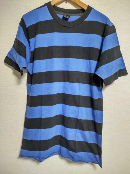 ナンバーナイン Tシャツ ボーダー ブラック ブルー 半袖 綿 2 日本製