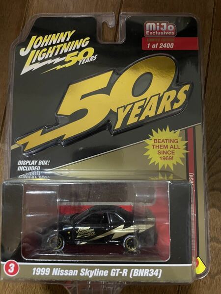 JOHNNY LIGHTNING ジョニーライトニング 1/64 1999 NISSAN SKYLINE GT-R BNR34 R34 34 日産 ニッサン スカイライン mijo 50 years