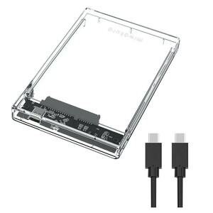 HDDケース 2.5インチ SATA HDD/SSD ドライブケース USB3.2 Gen2 Type-C 美和蔵 高透明ボディ MPC-DC25CU3/1192/送料無料
