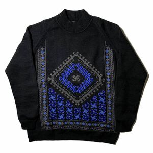 60s Turkey製 Vintage Mockneck Nordic Knit ニット セーター モックネック ヴィンテージ ビンテージ ハンドニット ノルディック 総柄