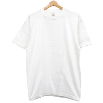 【新品】 L ホワイト 半袖 Tシャツ メンズ 大きいサイズ スーパー ヘビーウェイト 厚手 7.4オンス 無地 クルーネック カットソー_画像3