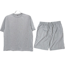 【新品】 3L グレー セットアップ メンズ 大きいサイズ 薄手 スウェット素材 無地 半袖 Tシャツ ショートパンツ_画像4