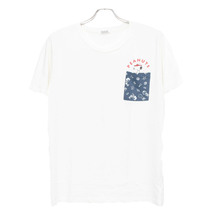 【新品】 3L オフホワイト×ブルー PEANUTS(ピーナッツ) 半袖 Tシャツ メンズ 大きいサイズ SNOOPY スヌーピー ポケット付き ビーチ マリン_画像3