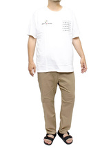 【新品】 4L ホワイト×ホワイト PEANUTS(ピーナッツ) 半袖 Tシャツ メンズ 大きいサイズ SNOOPY スヌーピー ポケット付き ビーチ マリン_画像2