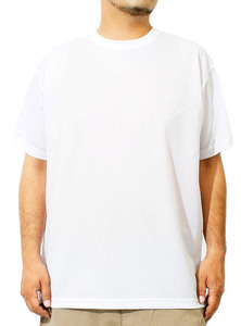 【新品】 5XL ホワイト Tシャツ メンズ 大きいサイズ 半袖 吸汗速乾 ファイバードライ UVカット 無地 クルーネック カットソー