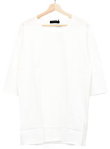 【新品】 F ホワイト ビッグTシャツ メンズ ロング丈 半袖 5分袖 無地 デザイナーズ カットオフ オーバーサイズ カットソー 日本製 国産_画像5