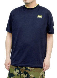 【新品】 3L ネイビー DISCUS(ディスカス) 半袖 Tシャツ メンズ 大きいサイズ ロゴ プリント ドライ メッシュ 吸汗速乾 カットソー