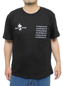 【新品】 3L ブラック×ネイビー PEANUTS(ピーナッツ) 半袖 Tシャツ メンズ 大きいサイズ SNOOPY スヌーピー ポケット付き ビーチ マリン