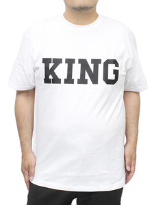 【新品】 XXL KING 半袖 Tシャツ メンズ 大きいサイズ ヘビーウェイト KING プリント クルーネック カットソー