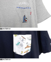 【新品】 M ブラック PEANUTS(ピーナッツ) 半袖 Tシャツ メンズ SNOOPY スヌーピー ポケット プリント クルーネック カットソー_画像6