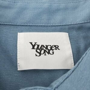 Younger Song ヤンガーソング ワークシャツ ブルー ヘッドフォン刺繍の画像4