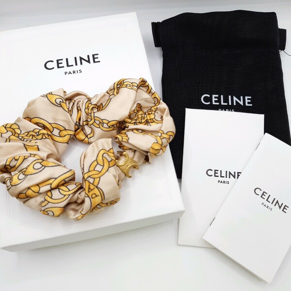 CELINE　セリーヌ　 シュシュ　チェーン　ビスコース